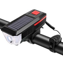 솔라/Usb 충전 자전거 라이트 자전거 벨 호른 램프 자전거 손전등 자전거 전면 라이트 Usb/태양열 충전식 방수 사이클링 헤드 라이트 With3 조명 모드 5 소리 적합 산악 자, 하나, 레드