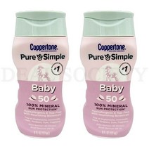 선크림 2개들이 - 코퍼톤 퓨어 & 심플 베이비 미네랄 선크림 - SPF 50 - 6 fl