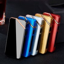 세련된 골드 슬래시 포인트 USB충전 플라즈마 라이터, 3. 블루, 1개