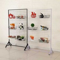 철제 가벽 파티션 작품전시대 철망 작품 전시 타공판, 100x180cm (흰색  검은색) 문의