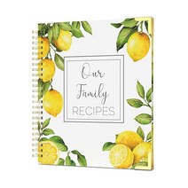 Recipe Book To Write In Your Own Recipes - 빈 가족 요리 책 저널로 나만의 DIY 100페이지 요리책 나선형 바운드 레시피 오거나이저 하드커버 및, Lemon