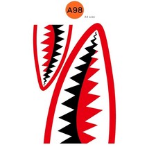 오토바이 데칼 스티커 베스파 슈퍼커브 자전거 노트북 캐리어 캠핑용품 낚시 튜닝 방수, A98 베이프 샤크 스티커, 1개