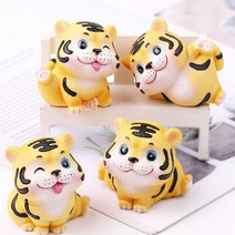 NICKKIM 행운가득 건강 재물 호랑이 장식 인형 4종세트 인테리어 장식품 차량용 소품, 건강 재물 호랑이 4종세트