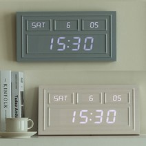 플라이토 웨인스코팅 벽시계 벽걸이시계 LED 인테리어, 웨인스코팅 크림화이트