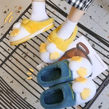 도매창고 털실내화 쿠션 층간소음 귀여운 캐릭터 슬리퍼 실내화 오리발 거실화 겨울 퍼실내화 사무실 학원 방한 보온신발 룸슈즈 털슬리퍼