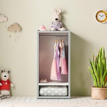 미니멀 오픈 아기옷 행거장(60cm 3색) 유아 어린이용 정리 자녀방 여아, 진그레이화이트