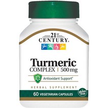 USA직구 21st Century Turmeric Complex 화이트보틀 그린탑 60vcap 1팩, 수량, 상세참조