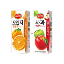 델몬트 드링크팩 2종 190ml 오렌지 12팩+사과 12팩 총24팩