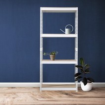스피드랙 무볼트 조립식 앵글 철제 선반 4단 1500 x 900 x 1500, 화이트:12mm 강화 MDF 보드