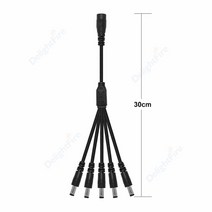 전원분배기 호환 5.5mm 2.1mm DC 전원 분배기 케이블 1 ~ 2/3/4/5/6/8 웨이 5V 12V 24V 어댑터 LED 스트립, 06 1 to 5 way black_04 10pcs