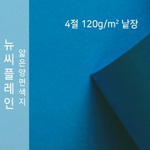 뉴씨플레인 종이문화 얇은 양면색지 120g 4절 낱장 1매 No.64 파랑, 1장