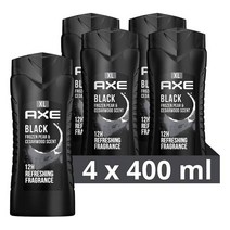 AXE 액스 남성용 샤워 젤 블랙 12h 프레쉬향 400ml 4팩