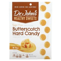 Dr. Johns Healthy Sweets 버터스카치 하드 캔디 + 섬유질 무설탕 3.85 oz (109 g) 2팩, 109g