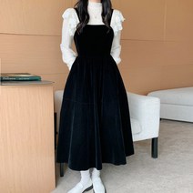 마이시즌 여성용 파인 벨벳 뷔스티에 원피스