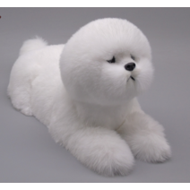진짜같은 리얼 강아지 인형 비숑 리얼한 동물 포메라니안 인형 선물, 엎드려베어 30cmX7cmX4cm, 공식 표준배치