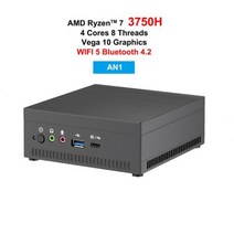 미니pc AMD-라이젠 R5 3750H R7 2700U 미니 PC 베가 10 그래픽 포함 4K UHD Nvme SSD 데스크탑 게임용 컴, 01 No RAM No Storage_04 EU, 03 AN1 R7 3750H
