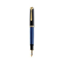 Pelikan Souverän M400 Fountain Pen Fine Nib Black/Blue 1 Each (994939), 미세 펜촉, 블랙/블루.