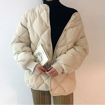 노카라 누빔점퍼 웰론깔깔이 누빔 패딩점퍼
