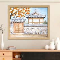 나봄갤러리 감나무와 기와집 5 감그림 감나무 액자 사업장추천그림, 3.내츄럴 액자