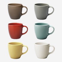 킨토 토포 머그 도자기 손잡이 머그컵 300ml 6색상, 브라운