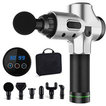 딥티슈 마사지 건 두드리는 페시아 핸드 헬드 바디 목 허리 통증 완화, 03 Silver_04 AU Plug