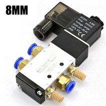 피팅밸브 공압 전기 솔레노이드 밸브 5 방향 2 위치 제어 공기 가스 마그네틱 12V 24V 220V 코일 볼트 4mm1, 03 PC 8mm Fittings_01 DC12