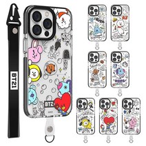 BT21 두들 스마트 탭 투명 라인 케이스(치미 쿠키 코야 망) 방탄소년단
