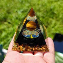 Orgone 명상 정신수양 기분좋은 힐링 에너지 용품 피라미드 크리스탈 풍수 장식품 소품, 5