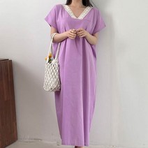 브리스살롱 (bs2431) 시원한 레이스 브이넥 린넨 원피스 88사이즈원피스