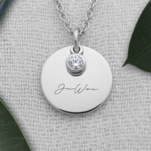 피코 미아방지목걸이 실버 블랑코인 sp1734, 1월 가넷, 손글씨체(영문만 가능), 34cm(3세 이하)