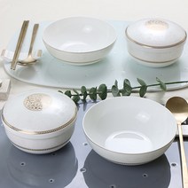 한국도자기본차이나 고은 예단반상기세트 6pcs, 예단포장 + 노아수저