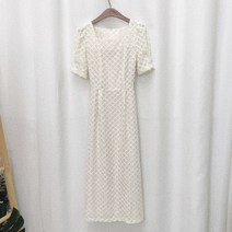 레이스 얌전한 직장인 오피스룩 회사원 모임 원피스 스퀘어넥