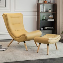 윙체어 소파 네일샵 편한 쇼파 싱글 암체어 인테리어, 레몬 옐로우 싱글 + 스툴