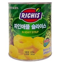 동서 리치스 파인애플 슬라이스 3kg 4개 통조림 필리핀 파인애플 54% 함유