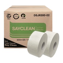 세이크린 점보롤 300M 2겹 16롤 업소용화장지 DS12, 1box