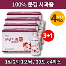 문경 사과즙 스파우트 아침 부사 사과 주스 액 엑기스 농축액 진액 어린이 온가족, 120ml, 4개