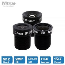 캐논 니콘 호환 미러리스렌즈 1080p cctv 렌즈 2.8mm 3.6mm 6mm m12 마운트 2mp 조리개 f2.0 감시 보안 카메라용 12.7 형식, 6mm, 03 6MM