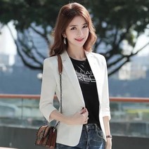 Momolatti 여성 슬림핏 7부 짧은 자켓