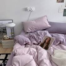[All] 북유럽 인스타 감성 투톤 파스텔 차렵 침구 풀세트 4종 단색 여름용 사계절 코튼 순면 이불