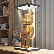 아크릴 진열장 피규어 1000% 건담 장식 진열 조명 인테리어 장식장 베어브릭 핫토이, 블랙 베이스, 1000% 39x28x74cm