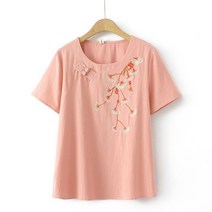 빅사이즈 셔츠 여성용 기본 티셔츠 4XL 여름 플러스 사이즈 스타일 버튼 o넥 반팔 워싱 코튼 상의 커브 의류