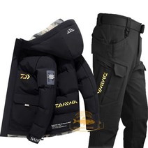 방풍 방수 브랜드 낚시 의류 남성용 등산 자켓 + 따뜻한 바지 겨울, L(170cm 60kg), A16