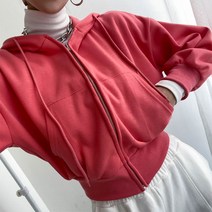 데일리 후드크롭 집업