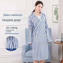 검진복 환자 치료 의류 남여 병원 스트라이프 면화 긴 소매 분할 유형 스트라이프 유니폼, 분홍색, s