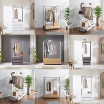 선반형 이동형 서랍형 수납형 행거 옷걸이 Z2-230922-3, 블랙, 7.이동식 2단 스틸 서랍 행거 1200