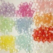 세잎꽃 10종 10개 / 데코파츠 악세사리 비즈 슬라임 재료, 옐로우