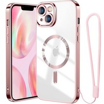 아이폰 호환케이스 호환용 마그네틱 패션 도금 맥세이프 무선 충전기 케이스 호환 14 13 12 11 프로 플러스용 소프트 실리콘 클리어 핑크 후면 커버, [01] for iphone 11, [01] 분홍색