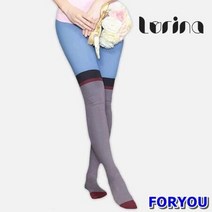 ForU248 여자 롱 요가양말 필라테스 운동니삭스 그레이 세트 2개 오버니삭스