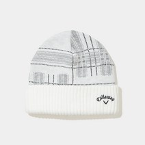 캘러웨이 CALLAWAY 체크 무늬 니트 남성 겨울 비니, 네이비