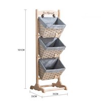 다층 원목 수납 광주리 수납대 대용량 수납함이 보기 좋으며, 블루, 3단